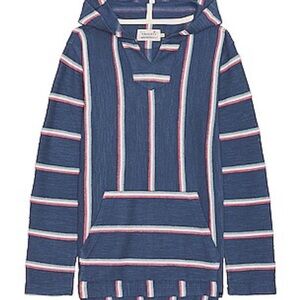 Faherty Blue and White Striped Hoodie